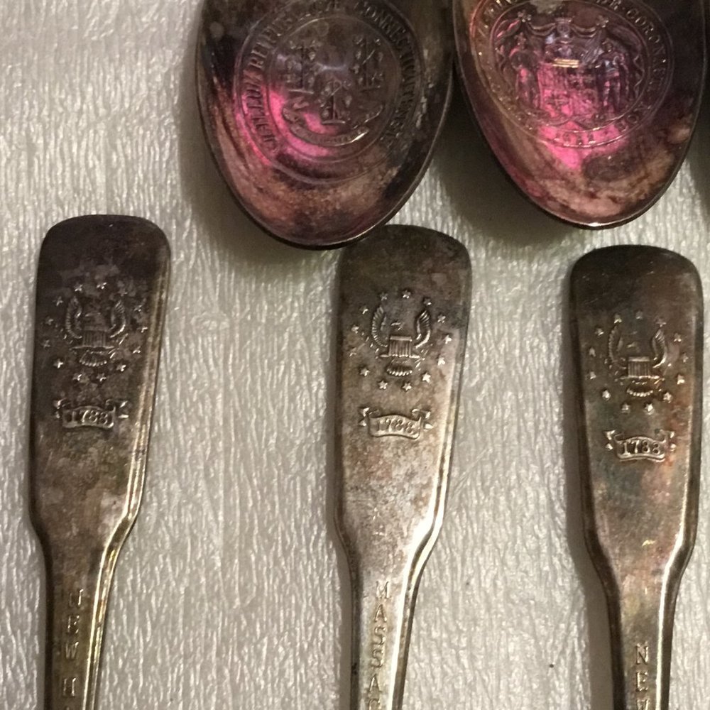 Lot of 13 International Silver Bicentennial US States Souvenir Spoons - Picture 10 of 16